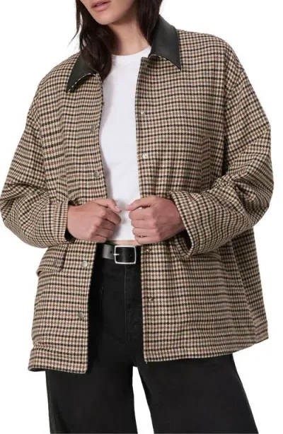 Rag & Bone Cassidy Italian Houndstooth Jacket In Tan Multi