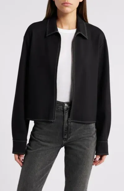 Rag & Bone Juni Long-sleeve Zip Top In Black