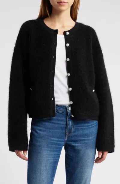 Rag & Bone Kaia Boxy Bouclé Cardigan In Black