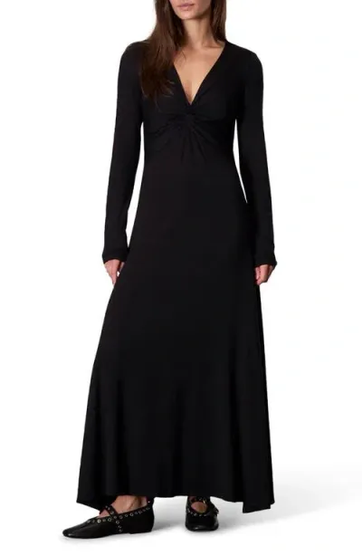 Rag & Bone Luca Twist Detail Long Sleeve Knit Dress In Black