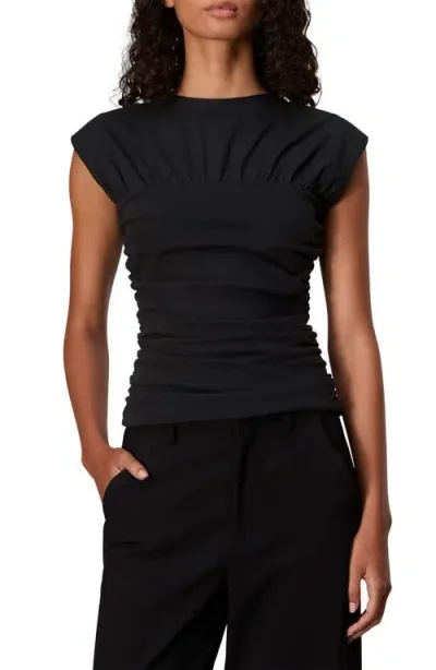 Rag & Bone Mica Ruched Top In Black