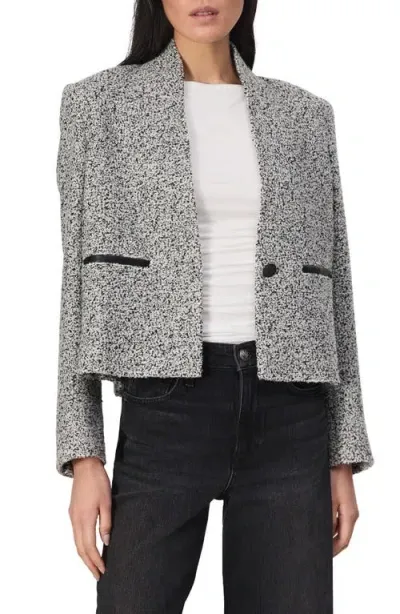 Rag & Bone Pippa Wool Blend Tweed Blazer In White Black