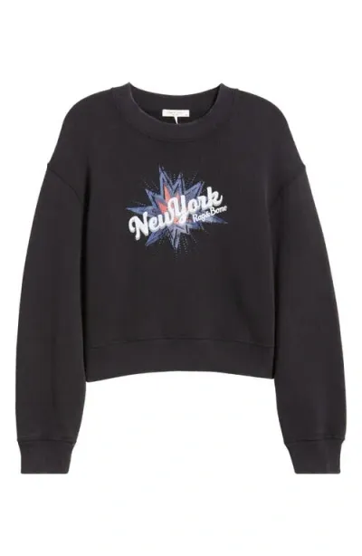 Rag & Bone Terry Sweatshirt In Black Multi