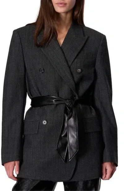 Rag & Bone Virginia Belted Blazer In Black