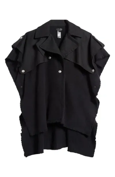 Rag & Bone Wool Trench Poncho In Black