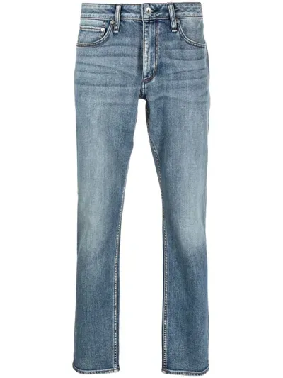 Rag & Bone Stonewashed Straight-leg Jeans In Blue