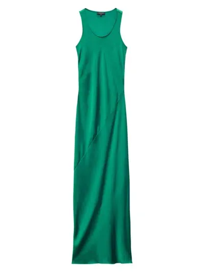 Rag & Bone Women's Daisy Satin Sleeveless Maxi Dress In Emerald Green