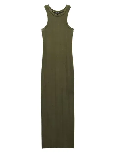 Rag & Bone Luca Rib Tank Dress Drkolve In Dark Olive