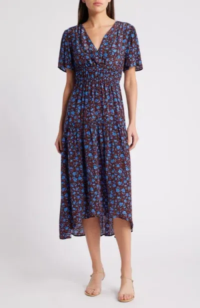 Rails Adelaide Floral Midi Dress In Russet Camellia