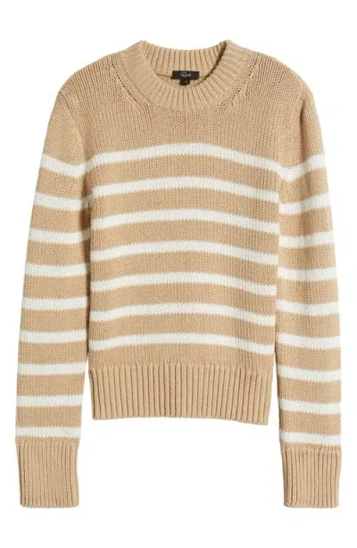 Rails Alise Stripe Cotton Crewneck Sweater In Ivory Birch Stripe