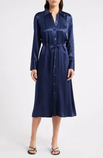 Rails Women's Anina Satin Shirtdress In Navy