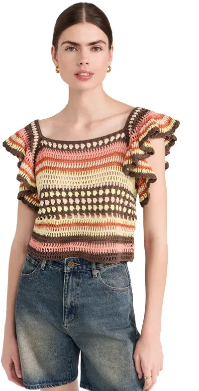 Rails Anna Top Tropical Crochet In Multi