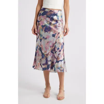 Rails Anya Satin Midi Skirt In Midnight Verbena