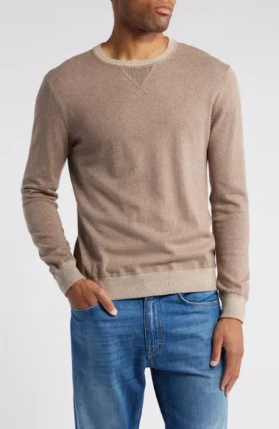 Rails Burns Cotton Blend Sweater In Mocha Heather