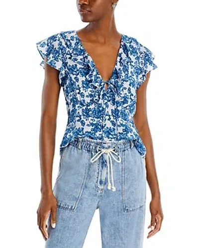 Rails Chambray Floral Carmine Blouse In Multi