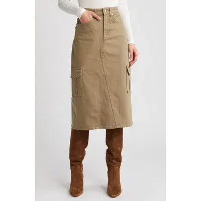 Rails Highland Cargo Denim Midi Skirt In Dark Olive