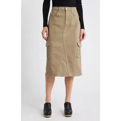 Rails Highland Denim Midi Cargo Skirt In Washed Olive