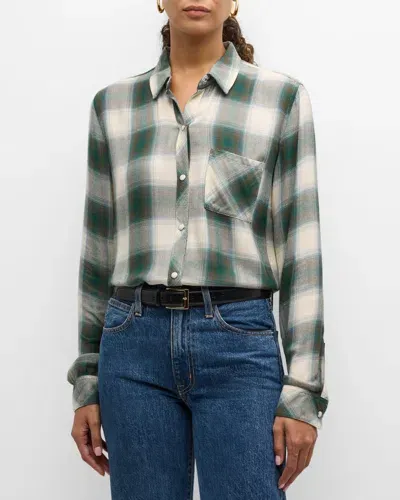 Rails Hunter Plaid Button-front Shirt In Ivory Olive