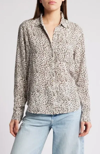 Rails Josephine Abstract Animal Print Button-up Shirt In Charcoal Cheetah