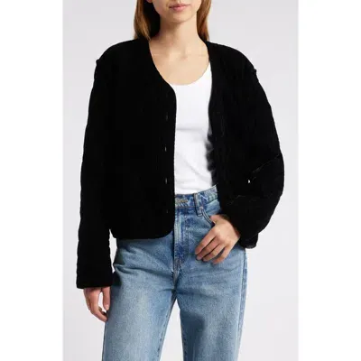 Rails Kiko Quilted Velvet Jacket In Black Velvet