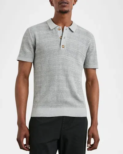 Rails Men's Nathan Jacquard Polo Shirt In Concrete Melange