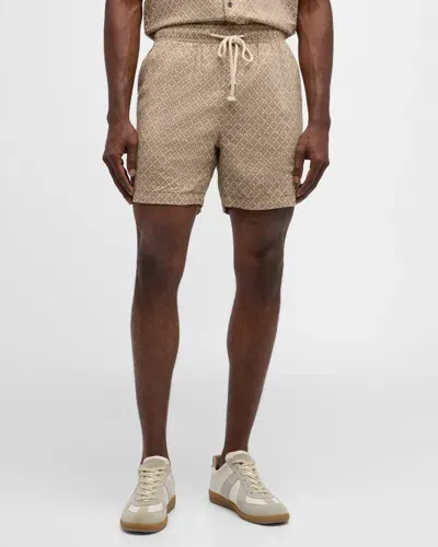 Rails Men's Patterned Linen-blend Shorts In Ikat Oat