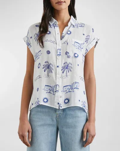 Rails Mykonos Whitney Linen Button-front Shirt In White