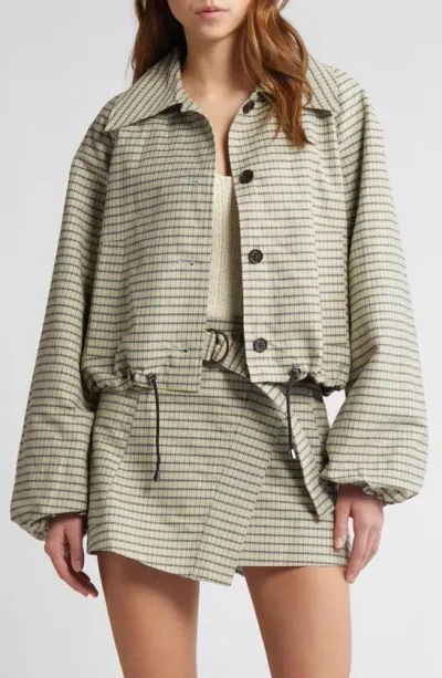 Rails North Mini Check Twill Jacket In Sage Mini Check