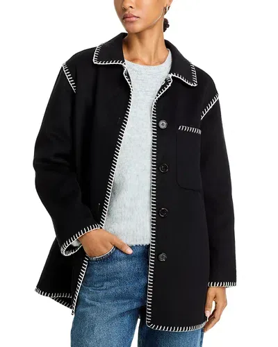 Rails Odyssey Whipstitch Shirt Jacket In Black