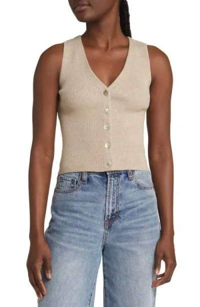 Rails Rose Rib Vest In Oatmeal