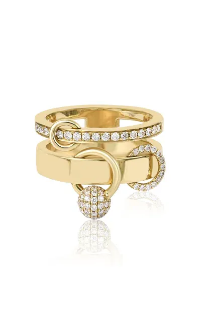 Rainbow K 14k Yellow Gold Double Piercing Ring