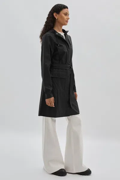 Rains Belted Black Raincoat