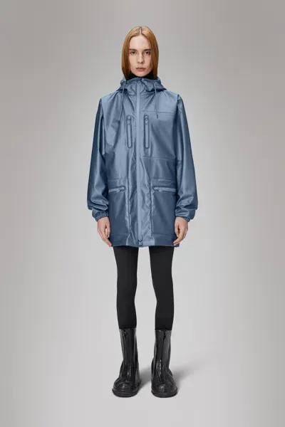 Rains Cargo Long Jacket In Bay