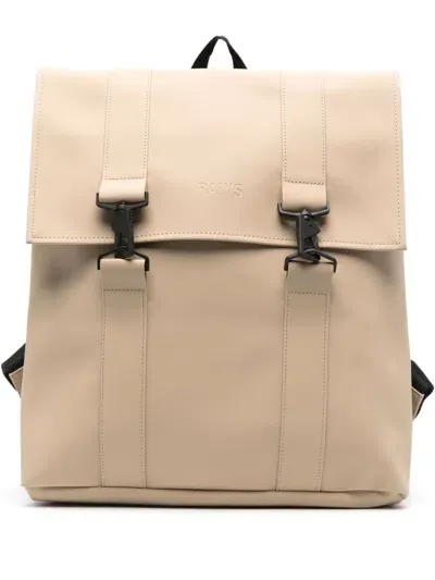 Rains Logo-debossed Backpack In Beige