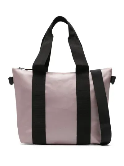 Rains Micro Metallic-effect Tote Bag In Pink