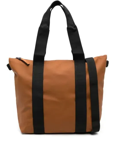 Rains Mini W3 Tote Bag In Brown