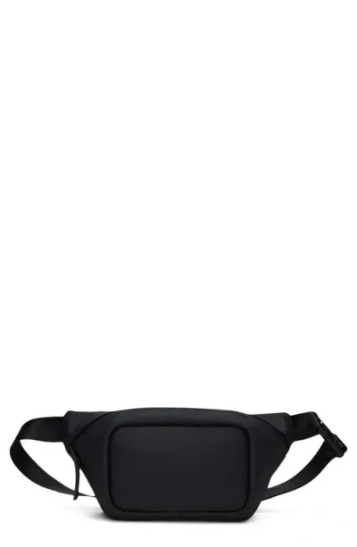 Rains Mini Waterproof Belt Bag In Black