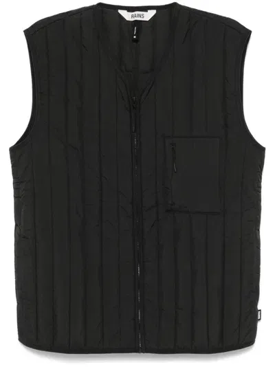 Rains Quilted Gilet In Black