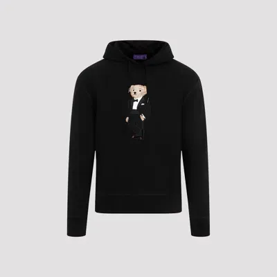 Ralph Lauren Bear Hoodie In Black