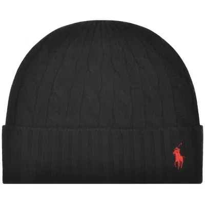 Ralph Lauren Cable Beanie Hat Black