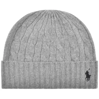 Ralph Lauren Cable Beanie Hat Grey