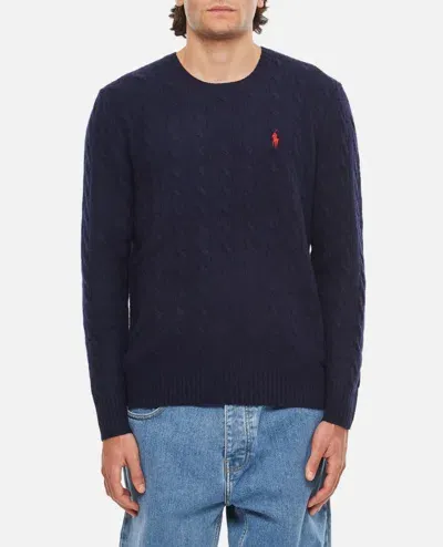 Ralph Lauren Cable-knit Wool-cashmere Jumper In Blue