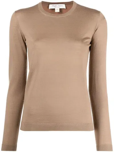 Ralph Lauren Cashmere Long-sleeve Sweater In Braun