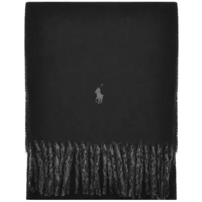 Ralph Lauren Classic Reversible Wool Scarf Black