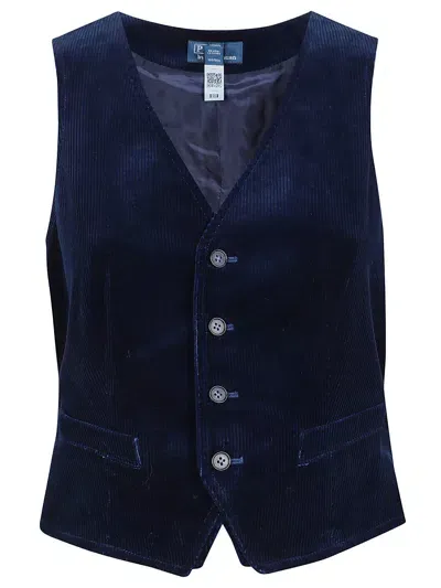 Ralph Lauren Corduroy Vest In Navy