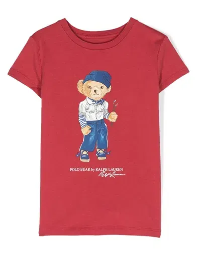 Ralph Lauren Kids' Cotton Logo-print T-shirt In Chili Pepper