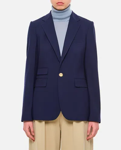 Ralph Lauren Camden Wool Gabardine Single-breasted Jacket In Blue