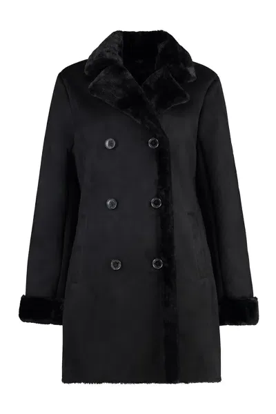 Ralph Lauren Eco-sheepskin Coat In Black