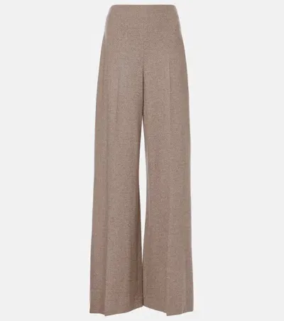 Ralph Lauren Isaiah Wool And Silk-blend Straight Pants In Beige