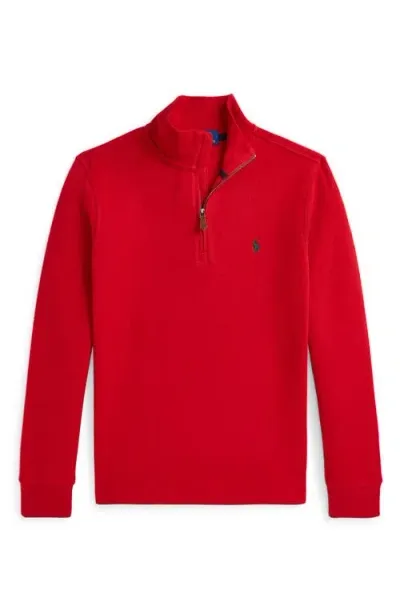 Ralph Lauren Polo  Kids' Estate Rib Half Zip Pullover In Red